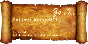 Zsilavi Kristóf névjegykártya